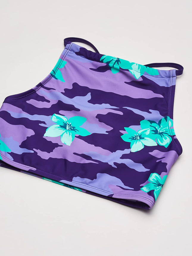 Kanu Surf Girls' Daisy Beach Sport Halter Tankini 2-Piece Swimsuit, Rylie Purple, 12