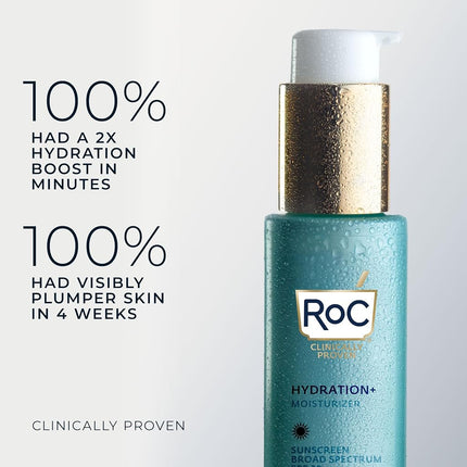 RoC Multi Correxion 1.5% Pure Hyaluronic Acid Anti Ageing Daily Face Moisturiser with Broad Spectrum Sunscreen SPF 30 (1.7 oz) + RoC Retinol Wrinkle Smoothing Capsules (7 CT), Skin Care for Women and