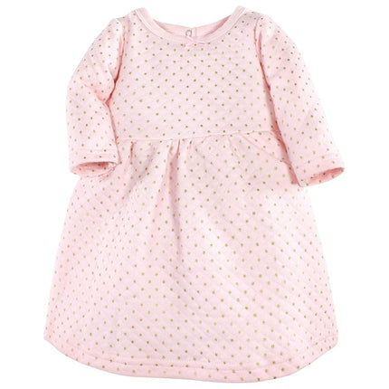 Hudson Baby Girls' Cotton Dresses, Metallic Navy Pink, 4T