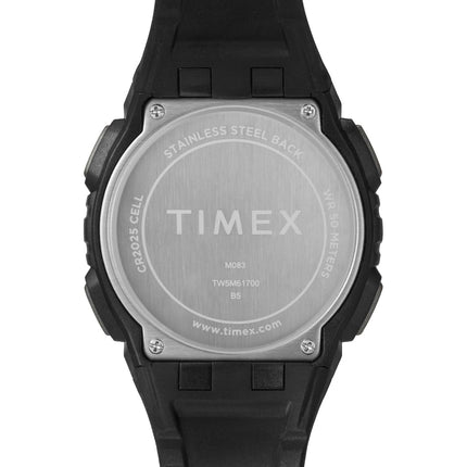 Timex Men's Sport 43 mm Watch - Black Resin Strap Digital Dial Black Case TW5M61700