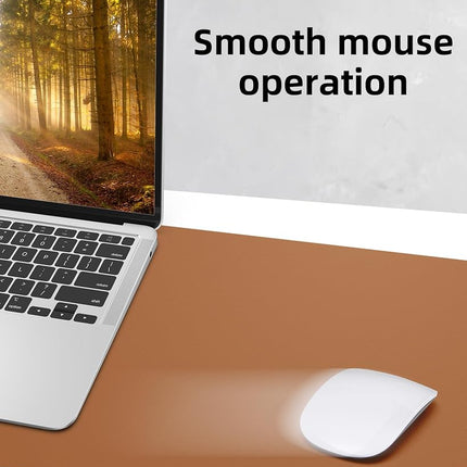 Leather Desk Pad Protector,Mouse Pad,Office Desk Mat, Non-Slip PU Leather Desk Blotter,Large Desk mat,Waterproof Keyboard mat for Office/Home/Decor (Light Brown,55" x 17")