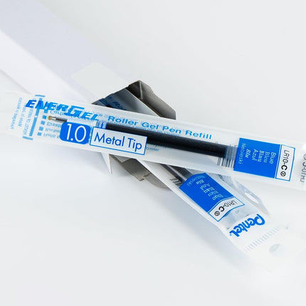 Pentel Refill Ink - for EnerGel Gel Pen, 1.0mm Metal Tip, Bold, Blue Ink, Pack of 6 Refills