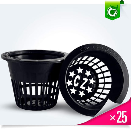 Cz Garden Supply Paniers en filet de 3 pouces à jante large, robustes - Orchidées • Aquaponie • Aquaculture • Hydroponie Mailles fendues pour bocaux Mason à large ouverture Kratky