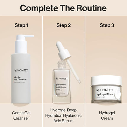 Honest Beauty Hydrogel Deep Hydration Hyaluronic Acid Serum | Moisturizes + Plumps | Hypoallergenic, Fragrance Free, Vegan, Gentle for Sensitive Skin | 1 fl oz