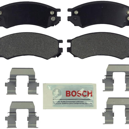 Bosch BE728H Blue Disc Brake Pad Set with Hardware for Select 1997-02 Saturn SC1, SC2, SL, SL1, SL2, SW1, and SW2 Vehicles - FRONT