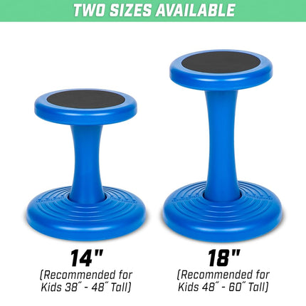 GoSports Silla con Balanceo - Taburete Sensorial para Niños Activos - Silla TDAH para el Aula o el Hogar - Taburete de 18" o 14"