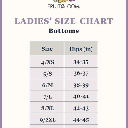 Ropa interior de microfibra de tiro alto para mujer Fruit of the Loom, varios colores, talla 14 (paquete de 12)