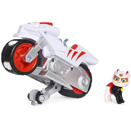 PAW PATROL Moto Pups Wildcat Figure with Pull-Out Motor with Wheelie Function - Toy Car