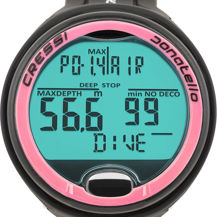 CRESSI Donatello Diving Computer - Professional Wrist Diving and Apnea Dive Computer, Black/Pink, One Size, Unisex Adult