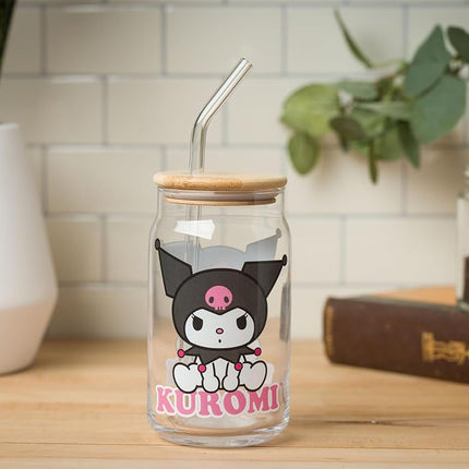 Silver Buffalo Sanrio Hello Kitty and Kuromi, 2 Pack Glass Tumbler, 16oz