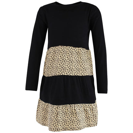 Hudson Baby Baby Girls' Cotton Dresses, Leopard Gold Heart, 5T