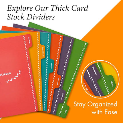 Jot & Mark 3 Ring Recipe Binder 8.5" x 11" | Full-Page with Clear Protective Sleeves and Color Printing Paper for Family Recipes (8.5"x11" Recipe Binder, Autumn Harvest)