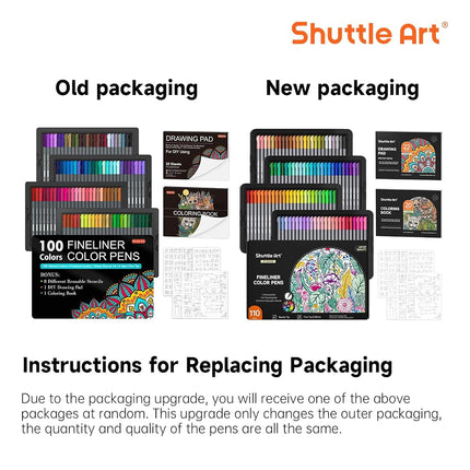 Shuttle Art 100 Fineliners, 0.4 mm Fine Tip Fiber Pen Set with 100 Colours, 8 Templates, 2 Adult Colouring Books, Ideal for Bullet Journal