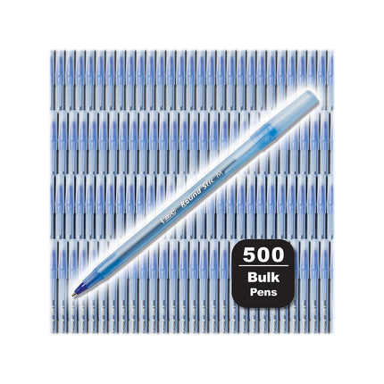 Bolígrafos BIC Round Stic Xtra Life, punta mediana (1.0 mm), paquete de 500 bolígrafos a granel, el bolígrafo más vendido número 1