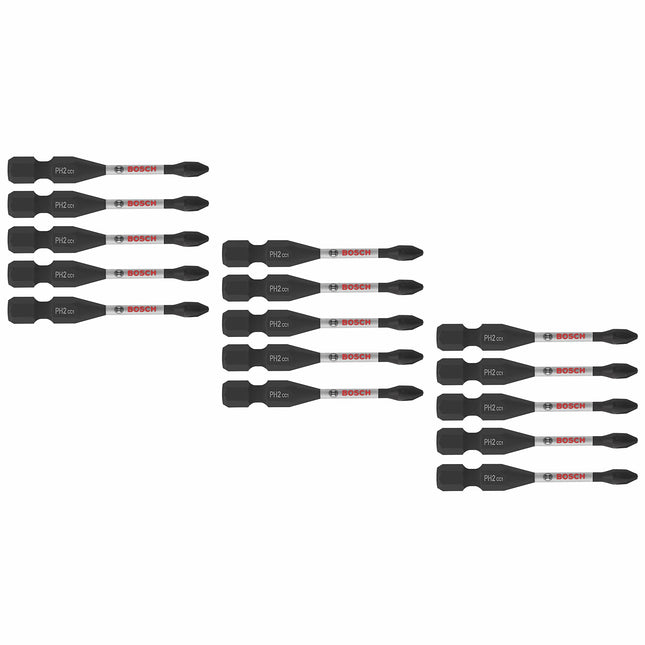 BOSCH ITDPH2215 15-Pack 2 in. Driven Phillips #2 I