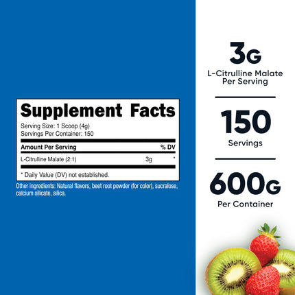 Nutricost L-Citrulina Malato 2:1 (600 gramos) (Fresa Kiwi)