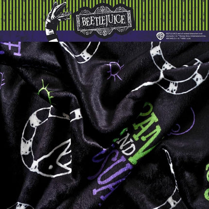 Franco Collectibles Beetlejuice Halloween Goth Strange & Unusual Bedding Super Soft Cozy Plush Throw, 46 in x 60 in, (Officially Licensed Product)