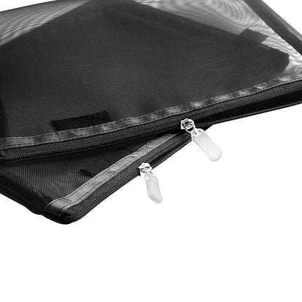 Bolsas de Maquillaje de Malla Topfinder, Estuches Cosméticos con Cremallera, Estuches para Lápices con Cremallera, Kit de Aseo Portátil para Viajes, Estuche Organizador de Oficina, Papelería ((6A+5A)*3 Negro)