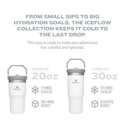 STANLEY IceFlow Stainless Steel Tumbler - Vacuum Insulated Water Bottle for Home, Office or Car Reusable Cup with Straw Leak Resistant Flip Cold for 12 Hours or Iced for 2 Days, Jade, 20OZ