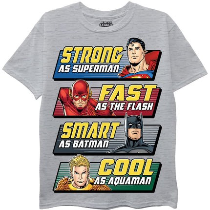 DC Comics unisex child Batman, Superman, Justice League 3 Pack T-shirt Bundle Set T Shirt, Black/Grey/Red, 10 12 US