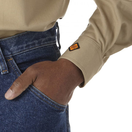 Camisa alta para hombre Wrangler Riggs Workwear, caqui, grande