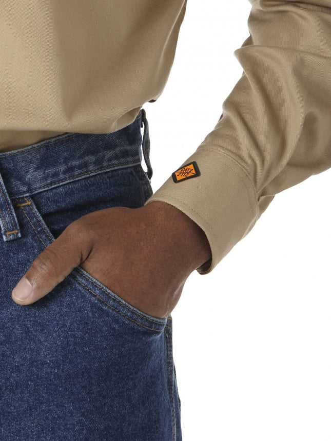 Camisa alta para hombre Wrangler Riggs Workwear, caqui, grande