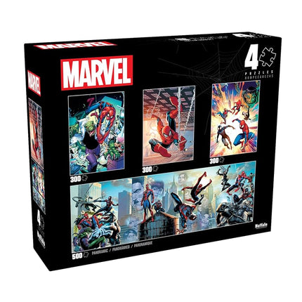 Buffalo Games - Marvel - 4 X 1 Multipack - Spider-Man - Multi-Piece Jigsaw Puzzles for Adults - Challenging Puzzle Perfect for Game Nights - Finished Size Varies