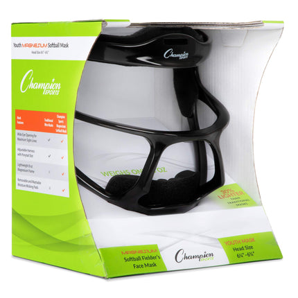 Champion Sports Youth Magnesium Softball Fielder's Face Mask, Black