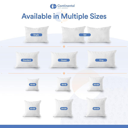 Continental Bedding Feather Proof, Waterproof and Down Proof Zippered Fleece Pillow Protectors Plush Comfort for Enhanced Sleep Quality King Size 20" x 36" Set of 2