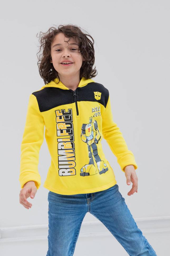 Sweat à capuche zippé Transformers Optimus Prime Bumblebee Megatron pour tout-petits et grands enfants, jaune, 24 mois