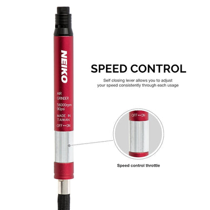 NEIKO 10649A Micro Air Die Grinder | 1/8" (3mm) Capacity | Pencil Type | 54,000 RPM | for Cleaning Dies, Rotors, Backing Plates, Brake Pads, Mounts, Etc.