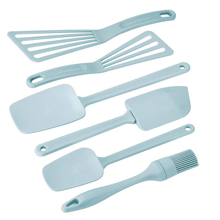 Juego de utensilios de nylon Rachael Ray Tools & Gadgets, 6 piezas, azul cielo