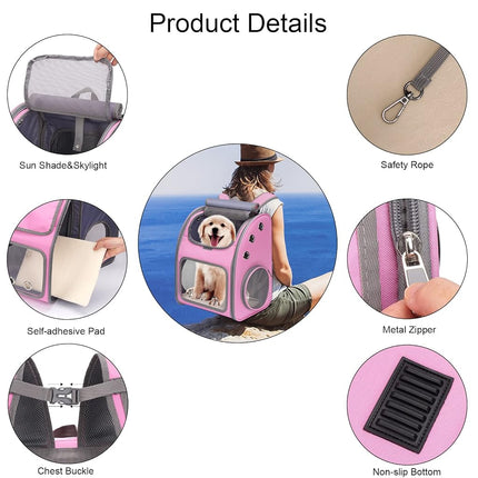 COVONO Expandable Cat Backpack Carrier, Portable Cat Backpack Up to 18 lbs