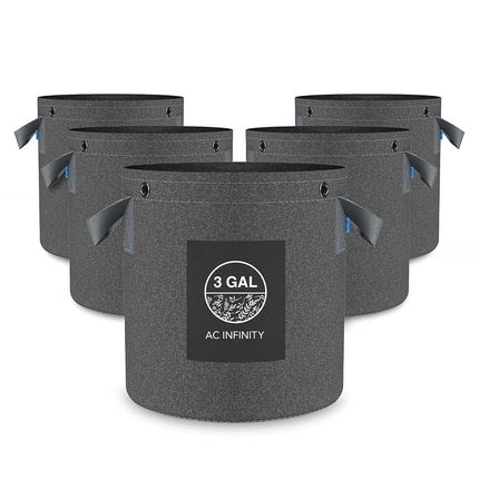 AC Infinity Heavy Duty Fabric Pots, 3 Gallon Aerat