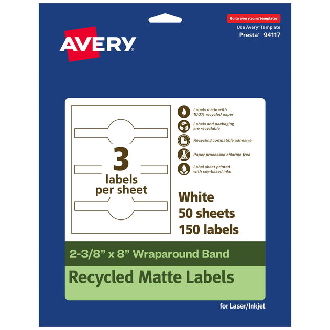 Avery EcoFriendly Recycled Wraparound Band Labels,