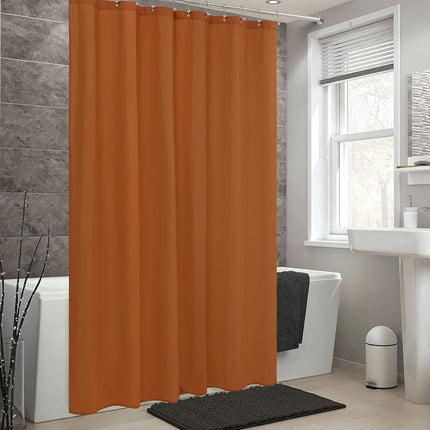 Alyvia Spring Extra Long Fabric Shower Curtain, Waterproof, Soft and Lightweight, XL Shower Curtain with 3 Magnets, Machine Washable, 72 x 84 Inch, Burnt Orange