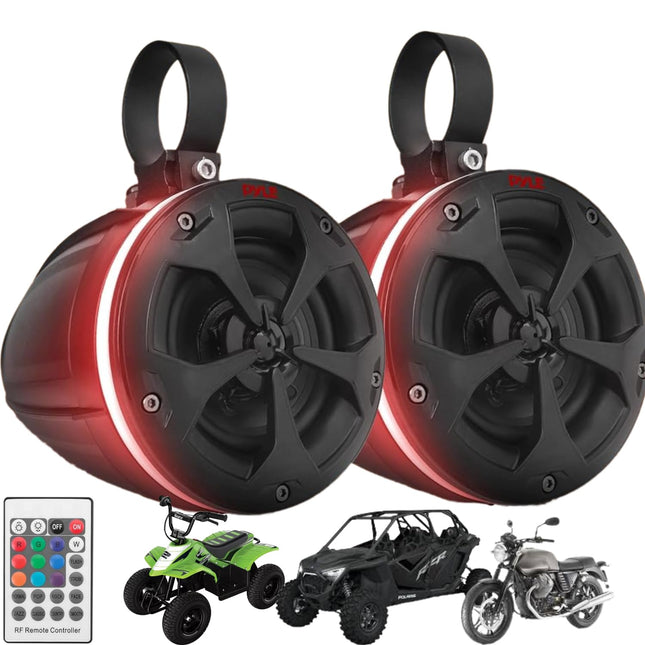 Pyle 2-Way Waterproof Off Road Bluetooth Speakers-
