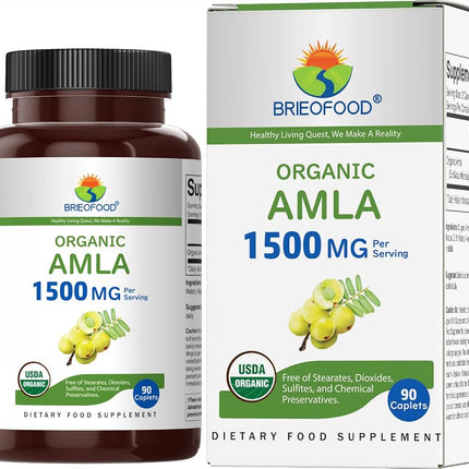 Brieofood Organic Amla 1500mg, 45 Servings, Vegeta