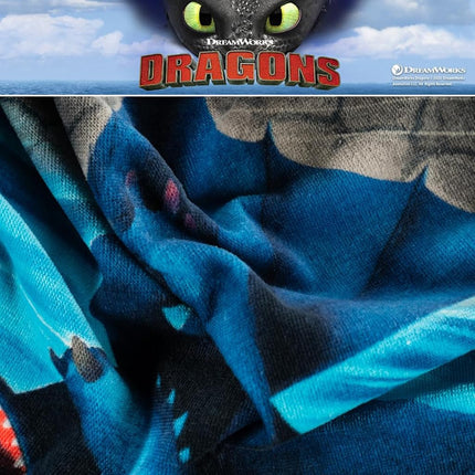 Franco Comment entraîner votre dragon Krokmou serviette de bain/piscine/plage super douce en coton pour enfants, 58 po x 28 po (produit sous licence officielle)