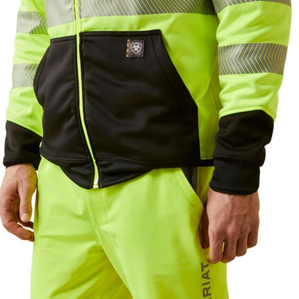 Sudadera con capucha y cremallera completa Rebar WorkTek de ARIAT para hombre, amarillo de alta visibilidad, 4X-Grande, amarillo de alta visibilidad, 4X-Grande