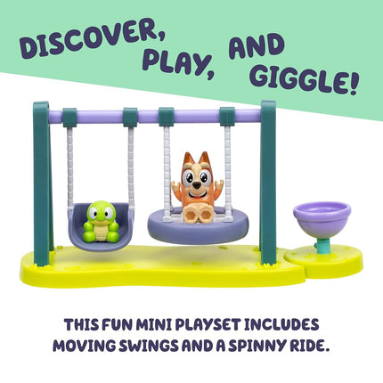 BlueY Mini Playsets Playset Turtle Boys Playground Includes Avid Bingo Figure with Movable Joints & Turtle Boys