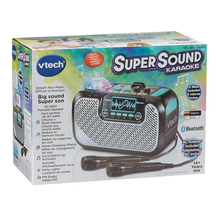 VTech Supersound Karaoke Machine for Adults & Kids � Bluetooth Speaker with 2 Wireless Microphones, Voice-Changing Effects, Vocal Coach, Light Show � Portable Karaoke Sound Machine