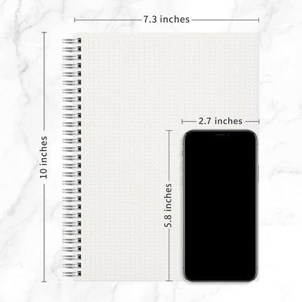 RETTACY Dot Grid Notebook Spiral with Clear Hard Cover B5 2PCS