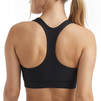 Hanes Women's Compression Racerback Sports Bra, Black, XS