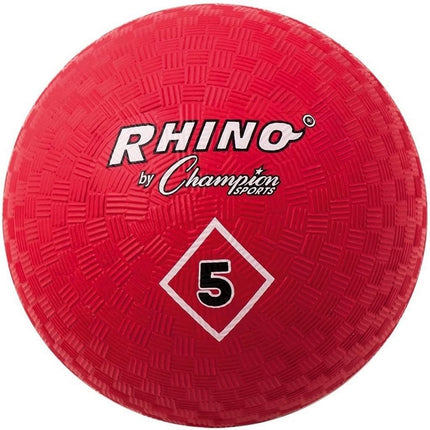 Champion Sports 5 Inch Playground Ball – Durable 2-Ply Kickball with Textured Grip - Red