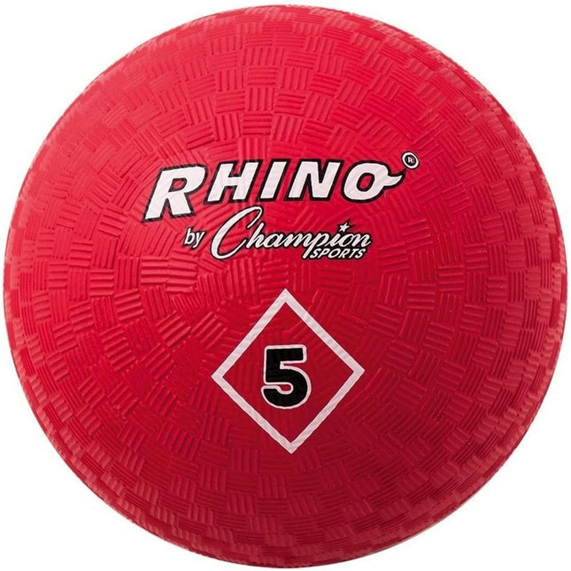Champion Sports 5 Inch Playground Ball – Durable 2-Ply Kickball with Textured Grip - Red