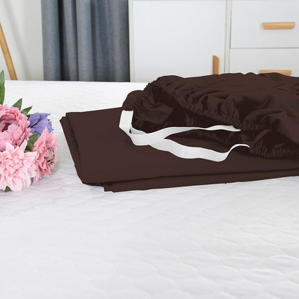 Elegant Comfort 1500 Premium Hotel Quality 18-21 Inches Deep - Extra Deep Pocket Single Fitted Sheet for High Mattress,Luxury and Softest, Smart Pocket-Wrinkle Free, California King, Chocolate Brown