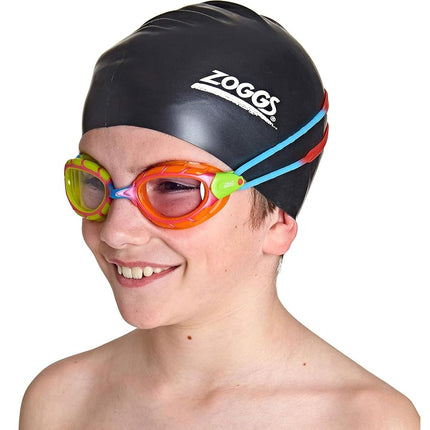 Zoggs Unisex-Youth Predator Junior Swimming Goggles, Green/Orange/Red/Blue/Clear, 6-14 years