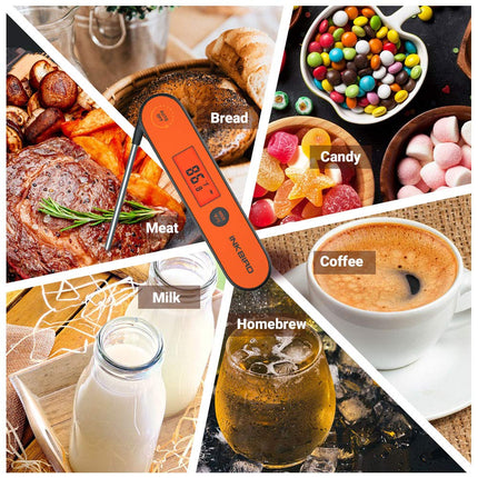 Thermomètre à viande numérique à lecture instantanée Inkbird IHT-1P, étanche et rechargeable avec fonction de calibration, aimant et rétroéclairage pour la cuisson, le grill, le fumoir et la cuisine (pour la dinde notamment)