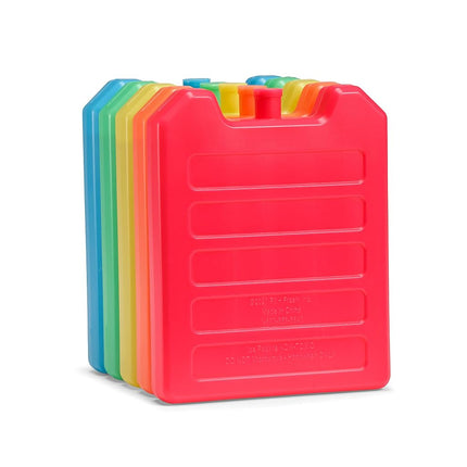 Fit & Fresh Cool Coolers, 5 Pack Days of The Week Ice Blocks, Compact Reusable Ice Packs for Lunch Boxes & Coolers, Multi Colored